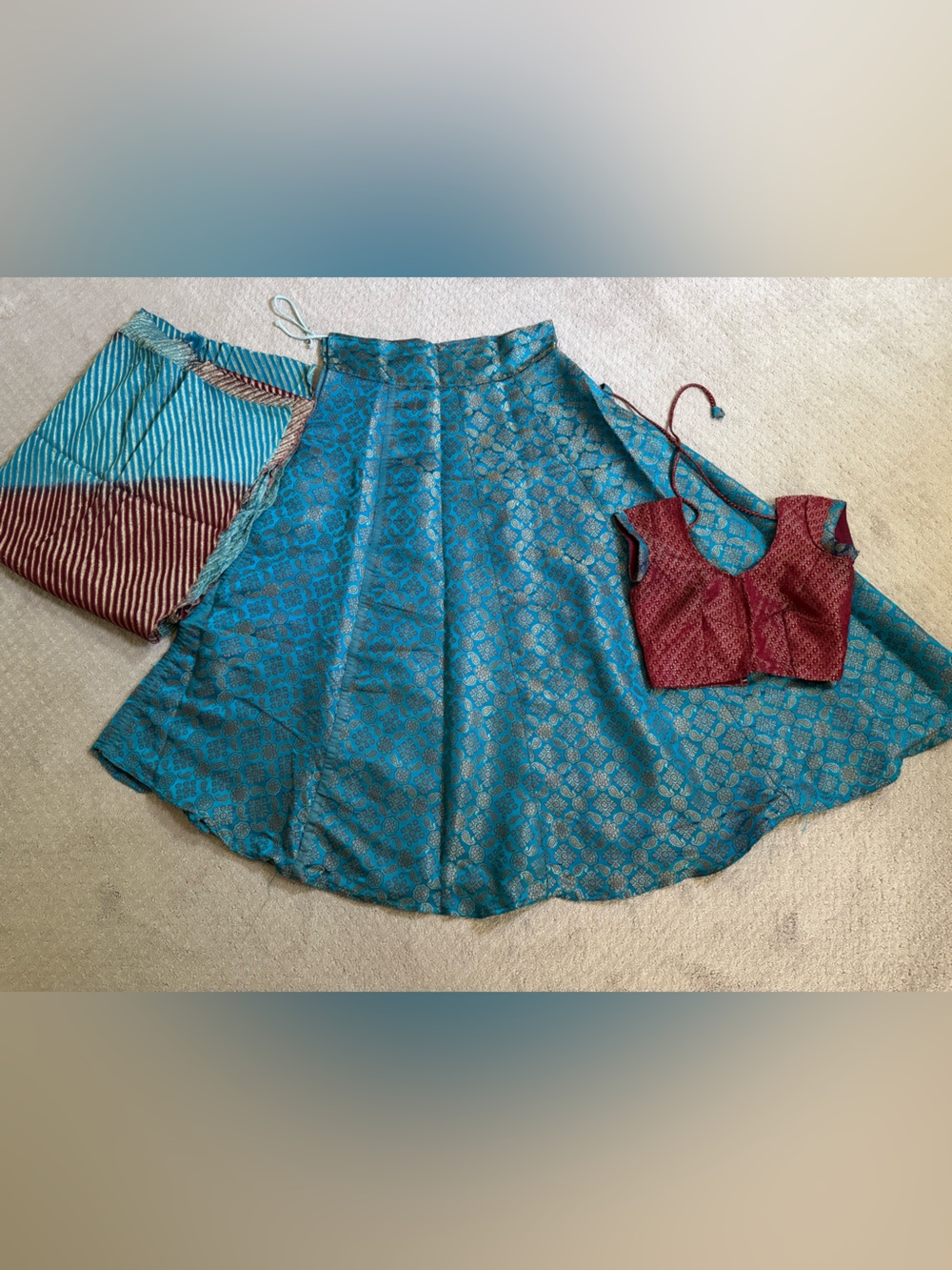 Blue and red indian chaniya choli - size XS/S
